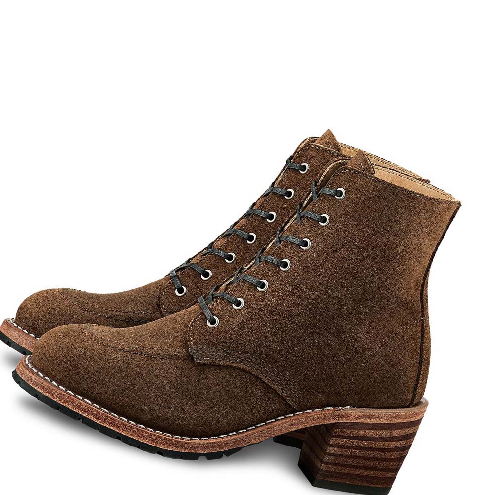 Red Wing CLARA Heritage Heeled in Acampo Leather Women's Ankle Boots Brown | ZA 126JPQ